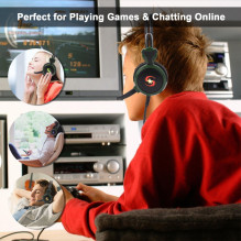 Kubite T-591 Gaming Headset 40mm drivers 1.8m Cable 2x 3.5mm audio / mic + USB Army Green