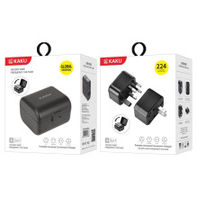 iKaku KSC-174 Multi Power Plug adapter from / to UK 3pin - Euro 2pin - US (USA) - Asia Adapter + Carrying Case Black