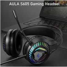 Aula S605 triukšmo slopinimo žaidimų ausinės, 50 mm garsiakalbiai, 2 m laidas, 2 x 3,5 mm garso / mikrofono + USB RGB LE