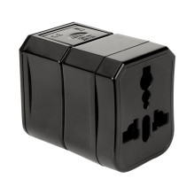 iKaku KSC-174 Multi Power Plug adapter from / to UK 3pin - Euro 2pin - US (USA) - Asia Adapter + Carrying Case Black