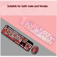 MOFII Sweet Wireless Keyboard and Optical Mouse 2,4G USB Black - Multi Color Buttons