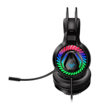 Aula S605 triukšmo slopinimo žaidimų ausinės, 50 mm garsiakalbiai, 2 m laidas, 2 x 3,5 mm garso / mikrofono + USB RGB LE