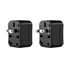 iKaku KSC-174 Multi Power Plug adapter from / to UK 3pin - Euro 2pin - US (USA) - Asia Adapter + Carrying Case Black