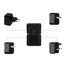 iKaku KSC-174 Multi Power Plug adapter from / to UK 3pin - Euro 2pin - US (USA) - Asia Adapter + Carrying Case Black