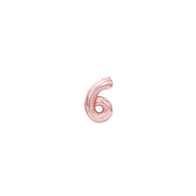 Riff 1m Folio Balloon Number 6 Glossy Pink