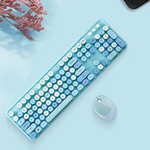 „MOFII Sweet“ belaidė klaviatūra ir optinė pelė 2,4G USB mėlyna - daugiaspalviai mygtukai „MOFII Sweet“ belaidė klaviatūra ir optinė pelė 2,4G USB mėlyna - daugiaspalviai mygtukai