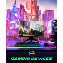„Riff RGB-01“ žaidimų pelės kilimėlis, padengtas guma ir audiniu, su USB RGB LED spalvota šviesa (80 x 30 cm), juodas „Riff RGB-01“ žaidimų pelės kilimėlis, padengtas guma ir audiniu, su USB RGB LED spalvota šviesa (80 x 30 cm), juodas