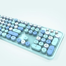 MOFII Sweet Wireless Keyboard and Optical Mouse 2,4G USB Blue - Multi Color Buttons