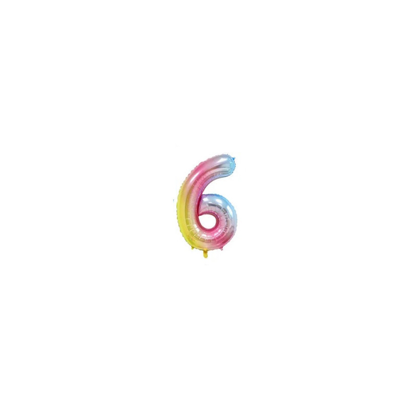 Riff 1m Folio Balloon Number 6 Glossy Colorful