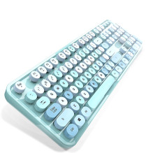 MOFII Sweet Wireless Keyboard and Optical Mouse 2,4G USB Blue - Multi Color Buttons