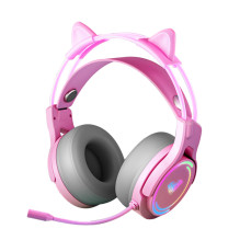 Aula S506 Cat Ears RGB laidinės žaidimų ausinės su USB 2.0 ir mikrofonu, rožinės Aula S506 Cat Ears RGB laidinės žaidimų ausinės su USB 2.0 ir mikrofonu, rožinės