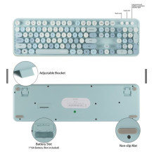 MOFII Sweet Wireless Keyboard and Optical Mouse 2,4G USB Blue - Multi Color Buttons
