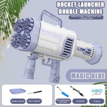 „Riff Rocket Bazooka“ 64 skylių muilo burbulų pistoletas su butelio laikikliu, skirtas vaikų vakarėliams ir lauko žaidim
