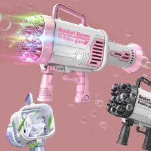 „Riff Rocket Bazooka“ 64 skylių muilo burbulų pistoletas su butelio laikikliu, skirtas vaikų vakarėliams ir lauko žaidim
