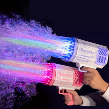 „Riff Rocket Bazooka“ 64 skylių muilo burbulų pistoletas su butelio laikikliu, skirtas vaikų vakarėliams ir lauko žaidim
