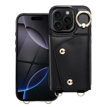 Riff Wonder wallet back case Apple iPhone 16e / iPhone 17e (with card slots, x2 straps) Black Riff Wonder wallet back case Apple iPhone 16e / iPhone 17e (with card slots, x2 straps) Black