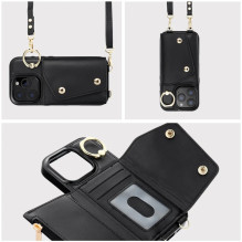 Riff Wonder wallet back case Apple iPhone 16e / iPhone 17e (with card slots, x2 straps) Black Riff Wonder wallet back case Apple iPhone 16e / iPhone 17e (with card slots, x2 straps) Black