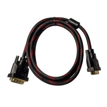 Cable monitor DVI Male to Male 1.50 m with 2 filter Black