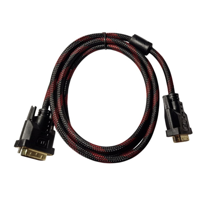 Cable monitor DVI Male to Male 1.50 m with 2 filter Black