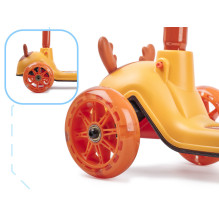 Riff Kid's tricycle balancing scooter with LED wheels up to 40kg Deer