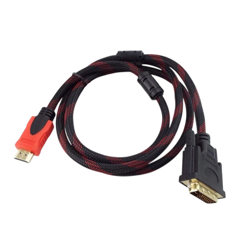 Cable monitor HDMI to DVI Male to 24+1 Pin Male 1.50 m with 2 filter Black