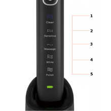 Shona Electric IPX7 Sonic Tooth Brush with 5 operation modes + travel case (2 heads included) Black