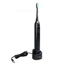 „Shona Electric IPX7 Sonic“ dantų šepetėlis su 5 veikimo režimais + kelioninis dėklas (pridedamos 2 galvutės), juodas