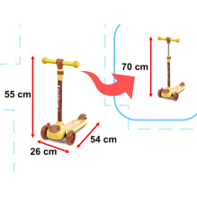 Riff Kid's tricycle balancing scooter with LED wheels up to 40kg Bee