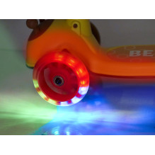 Riff Kid's tricycle balancing scooter with LED wheels up to 40kg Bee
