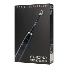 „Shona Electric IPX7 Sonic“ dantų šepetėlis su 5 veikimo režimais + kelioninis dėklas (pridedamos 2 galvutės), juodas