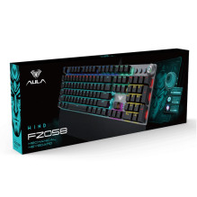 Aula F2058 KRGD mechaninė žaidimų klaviatūra su USB laidu, 1,6 m, 108 makro klavišai, EN / RUS, RGB, LED, pilka Aula F2058 KRGD mechaninė žaidimų klaviatūra su USB laidu, 1,6 m, 108 makro klavišai, EN / RUS, RGB, LED, pilka