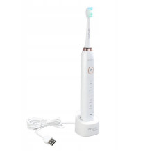 „Shona Electric IPX7 Sonic“ dantų šepetėlis su 5 veikimo režimais + kelioninis dėklas (pridedamos 2 galvutės), baltas
