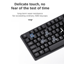 Aula AK205 Ergonomic Silent Click PC Keyboard 104 buttons EN / RUS Layout 1.5m USB Cable Black
