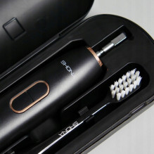 Shona Pro Electric IPX7 Sonic Tooth Brush with 5 modes / 3x Speed + travel case (2 heads included) Black