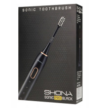 Shona Pro Electric IPX7 Sonic Tooth Brush with 5 modes / 3x Speed + travel case (2 heads included) Black