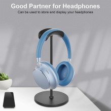 Riff Universal Curved Headphone Stand with Aluminum Rod / ABS Solid Base Riff Universal Curved Headphone Stand with Aluminum Rod / ABS Solid Base