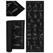 Riff PVC Fitness / yoga mat with exercise plan 173x61cm Black Riff PVC Fitness / yoga mat with exercise plan 173x61cm Black