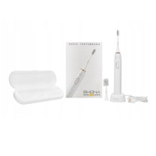 Shona Pro Electric IPX7 Sonic Tooth Brush with 5 modes / 3x Speed + travel case (2 heads included) White