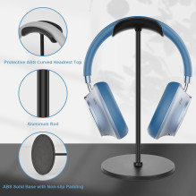 Riff Universal Curved Headphone Stand with Aluminum Rod / ABS Solid Base Riff Universal Curved Headphone Stand with Aluminum Rod / ABS Solid Base