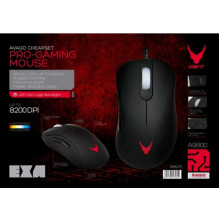 Varr OM0275 Pro Avago Optical Gaming Mouse 6 Buttons Fabric Cable with Multi-Color Backlight Up to 8200 dpi Black