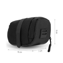 Wozy 8BK Super Compact Bicycle Bag under the saddle 0.6L Black Wozy 8BK Super Compact Bicycle Bag under the saddle 0.6L Black