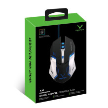 Chiropter X10 Professional Optical Gaming Mouse 6 Buttons Braided 1.5m Cable 800-2400dpi Black