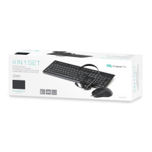 Platinet Fiesta F4IN1OS01 4in1 Wired Home Office Set - Keyboard + Mouse + Mouse Pad + Headset with Microphone Blac Platinet Fiesta F4IN1OS01 4in1 Wired Home Office Set - Keyboard + Mouse + Mouse Pad + Headset with Microphone Blac