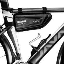 WildMan E4 Triangle Hard Shell Waterproof Bike Frame Fix Bag 1.5L (19.5*6*12.5cm) Black
