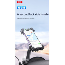 XO C118 Moto - Scooter - Quad bracket frame fix Smartphone Holder with rotate and angle adjust Black XO C118 Moto - Scooter - Quad bracket frame fix Smartphone Holder with rotate and angle adjust Black
