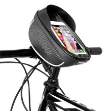 Wozy 16BK Waterproof Bicycle Handlebar Top Bag with Touch Transparent Phone Pouch 6.5'' max 1L Black