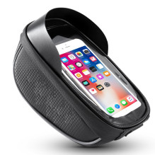 Wozy 16BK Waterproof Bicycle Handlebar Top Bag with Touch Transparent Phone Pouch 6.5'' max 1L Black