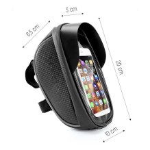 Wozy 16BK Waterproof Bicycle Handlebar Top Bag with Touch Transparent Phone Pouch 6.5'' max 1L Black