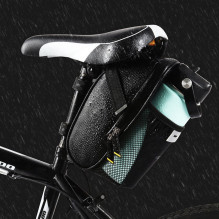 Wozy 20BK Super Compact &amp; Smacious Bicycle Bag under the saddle with Bottle holder 1.5L Black