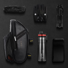 Wozy 20BK Super Compact &amp; Smacious Bicycle Bag under the saddle with Bottle holder 1.5L Black